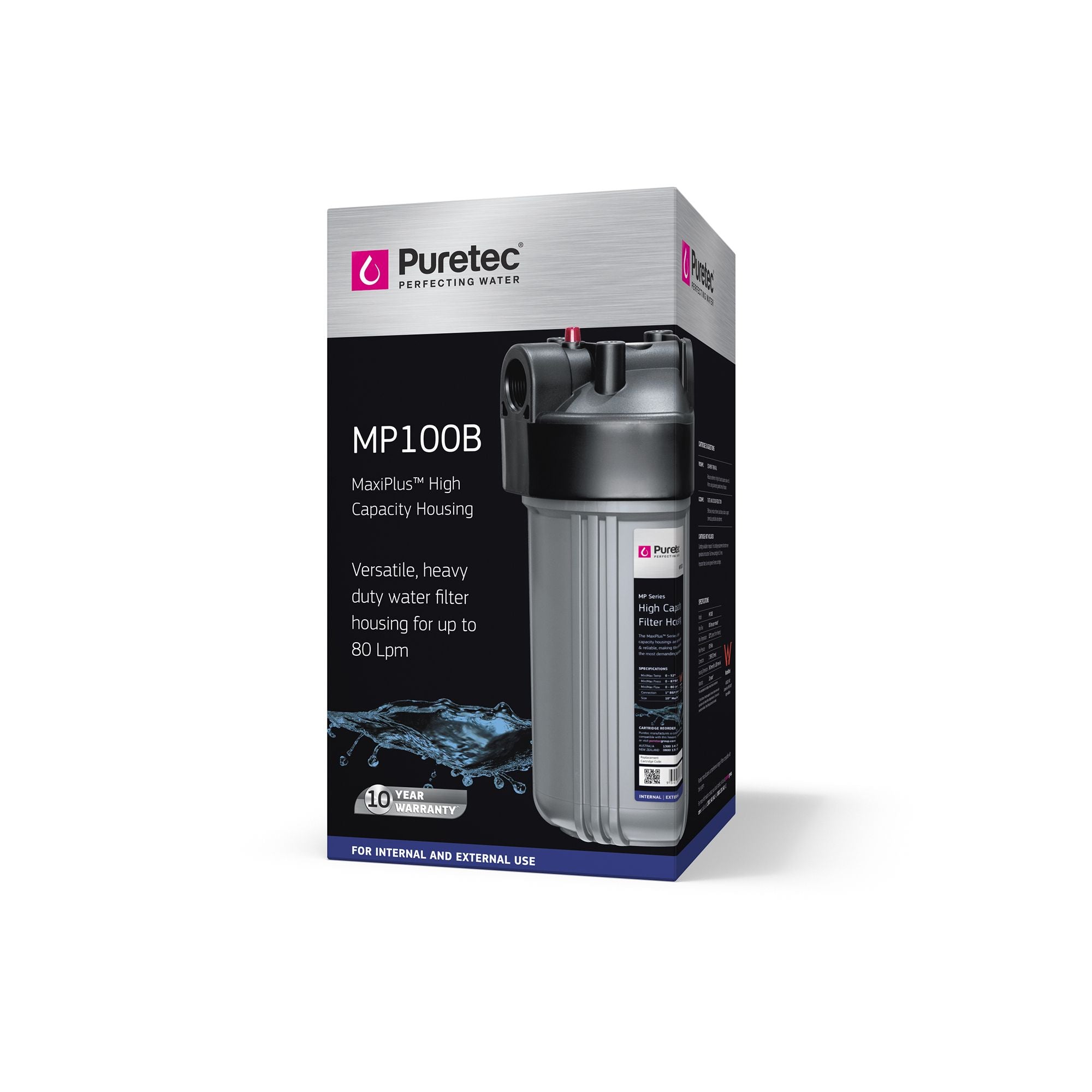 Puretec Maxi Filter Housing with Bracket & Spanner MP100B 
