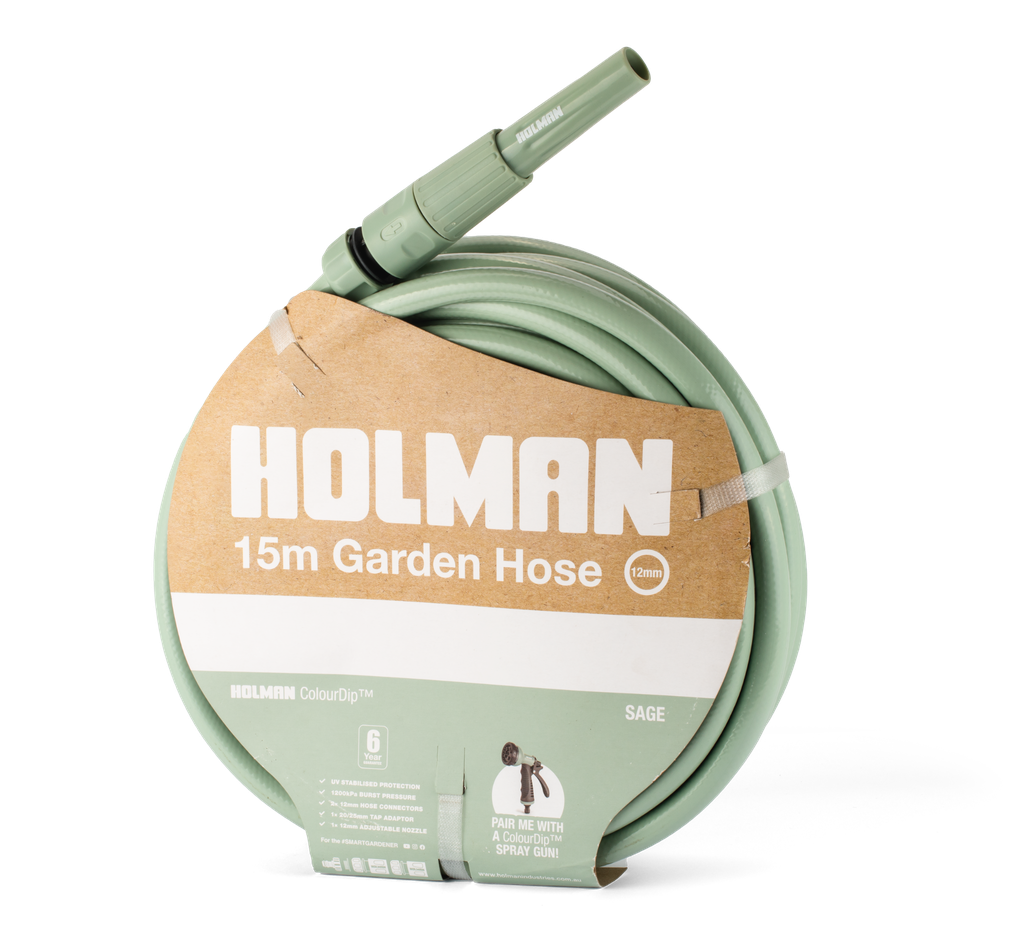 Holman 12mm × 15m ColourDip™ Hose and Nozzle Set