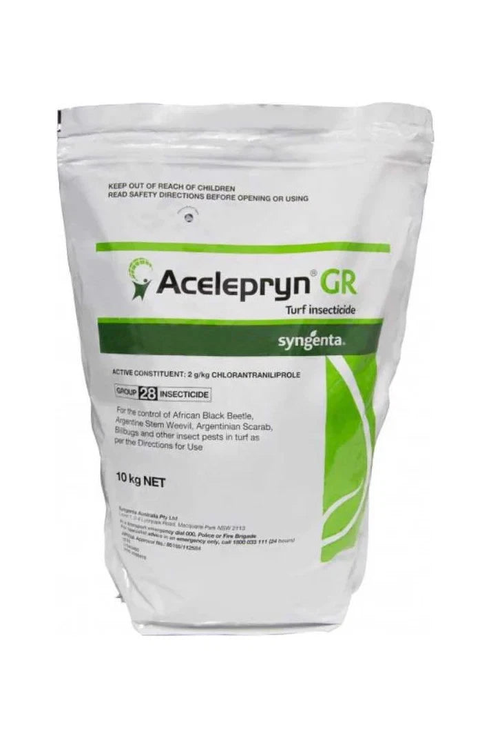 Acelepryn GR turficide packaging with Syngenta branding on a white background