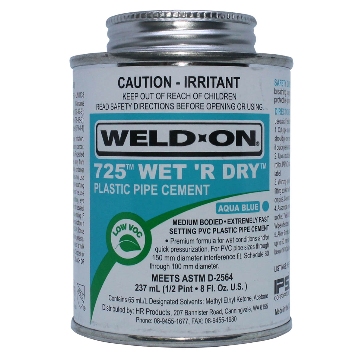 Weld-on 725 Wet R Dry Solvent Cement 237mL