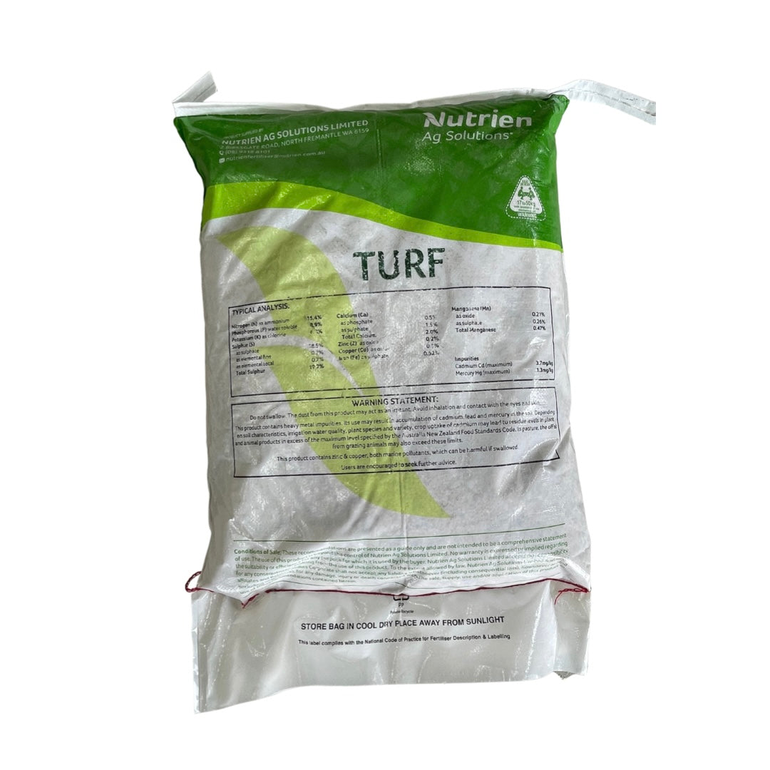 25kg bag Nutrien SuperGreen Turf fertiliser